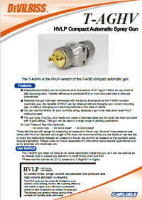 Devilbiss Auto spray gun T-AGHV HVLP catalogue